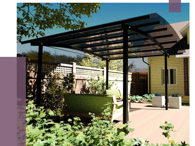 Навесы для террасы в Солнечногорске от 13270 руб. под ключ | ПРОЛЁТ-Слн