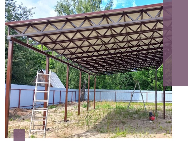 Односкатные навесы под ключ в Солнечногорске — изготовление и монтаж