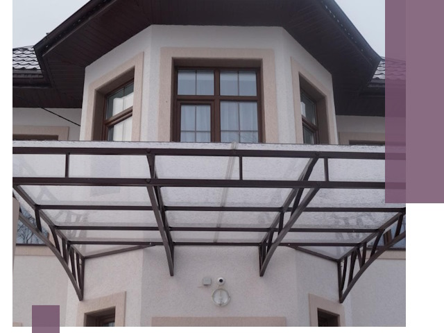 Козырьки из поликарбоната под ключ в Солнечногорске