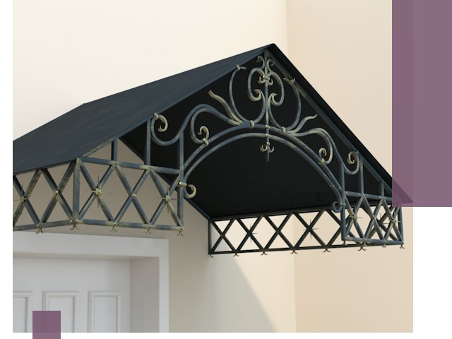 Двускатные металлические козырьки под ключ в Солнечногорске